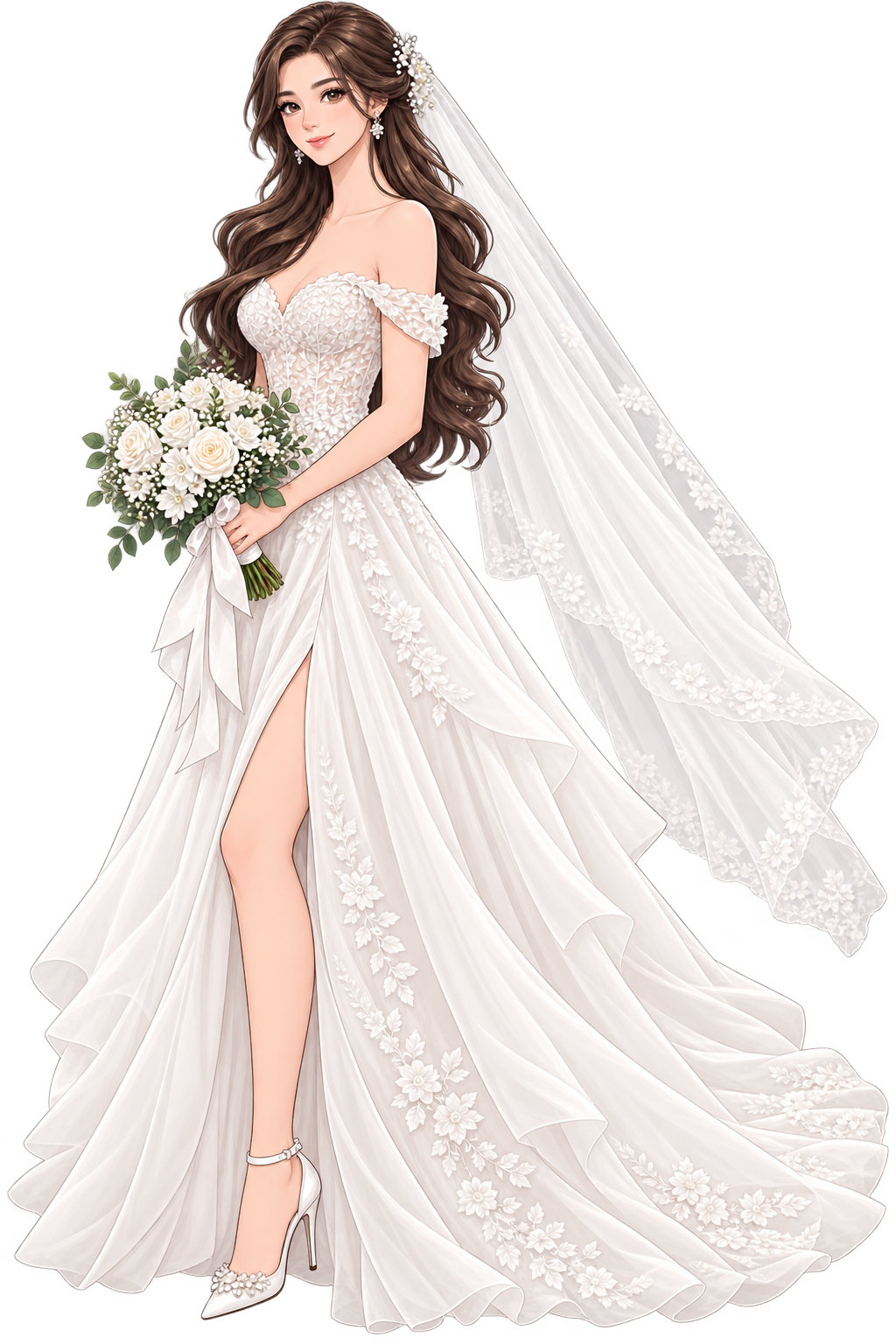 Bride in formal wedding gown