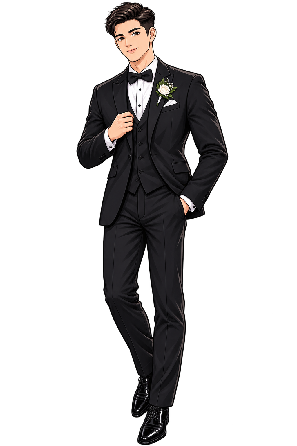 Groom in formal tuxedo